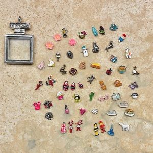 56 Origami Owl Charms + Silver Locket